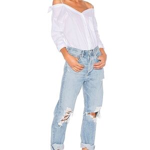 Women's Light Blue Distressed Jeans